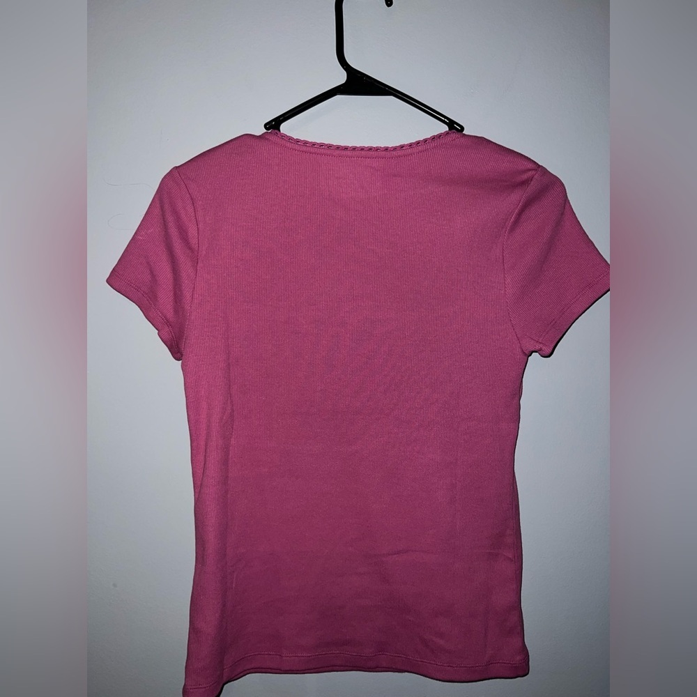 NWT Old Navy Lace Trim Rib Knit Top - Picture 5 of 8